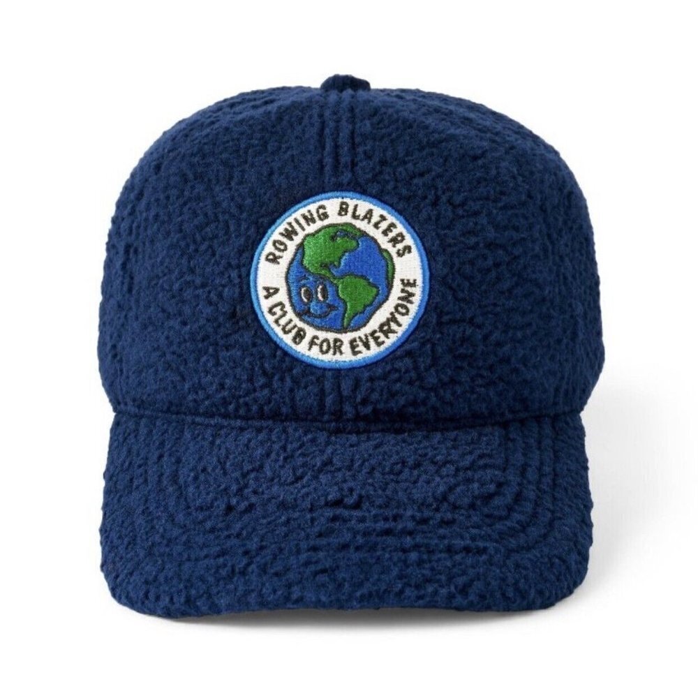 Rowing Blazers x Target Navy Faux Shearling Club For Everyone Logo Baseball Hat